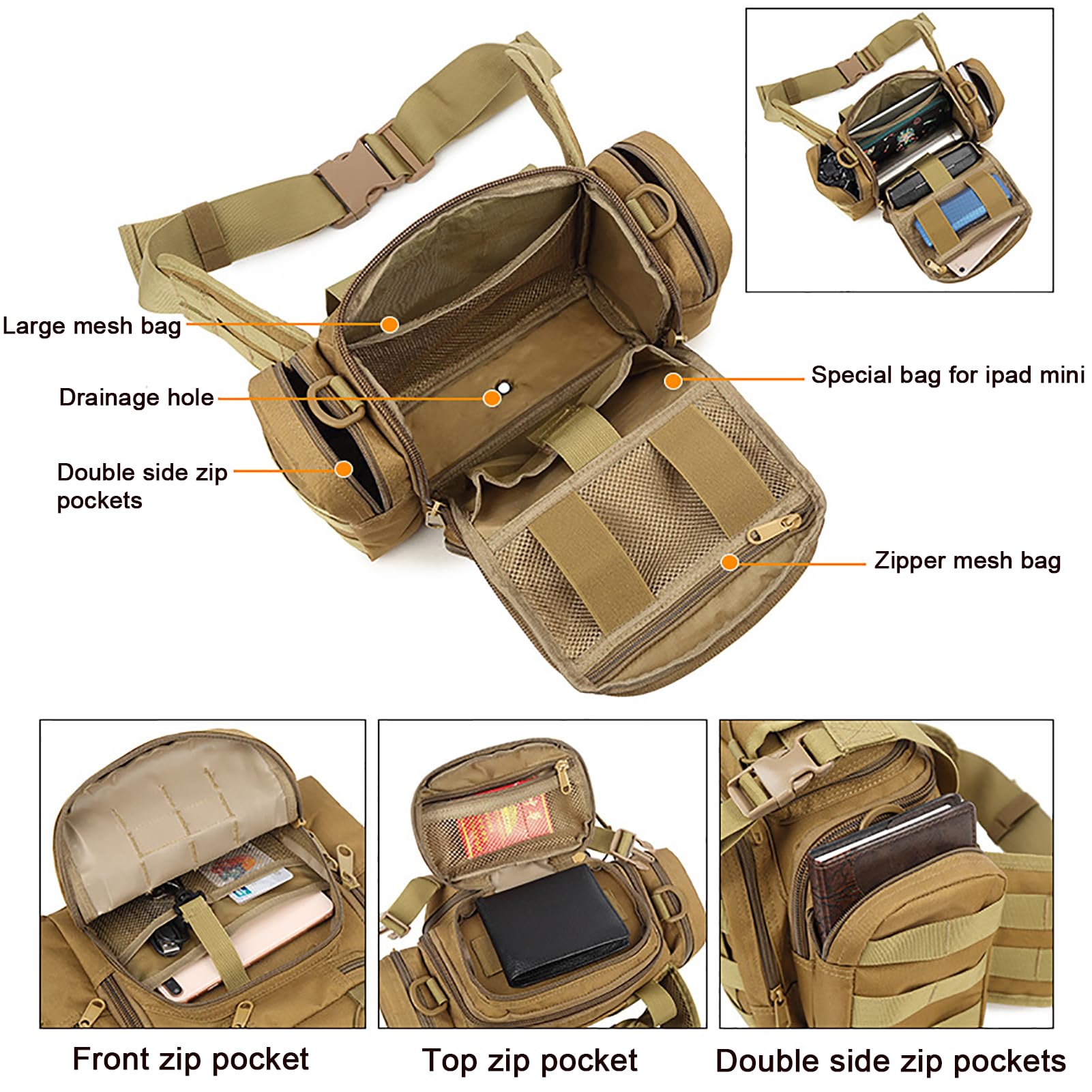 Kabxhueo Sacoche Pour Appareil Photo Tactique Militaire Extérieur Sacoche De Messager étanche Pour Appareil Photo Numérique Pour Homme/Femme Sac Photo De Voyage Pour Nikon, Sony, Fuji DSLR/SLR,Digital