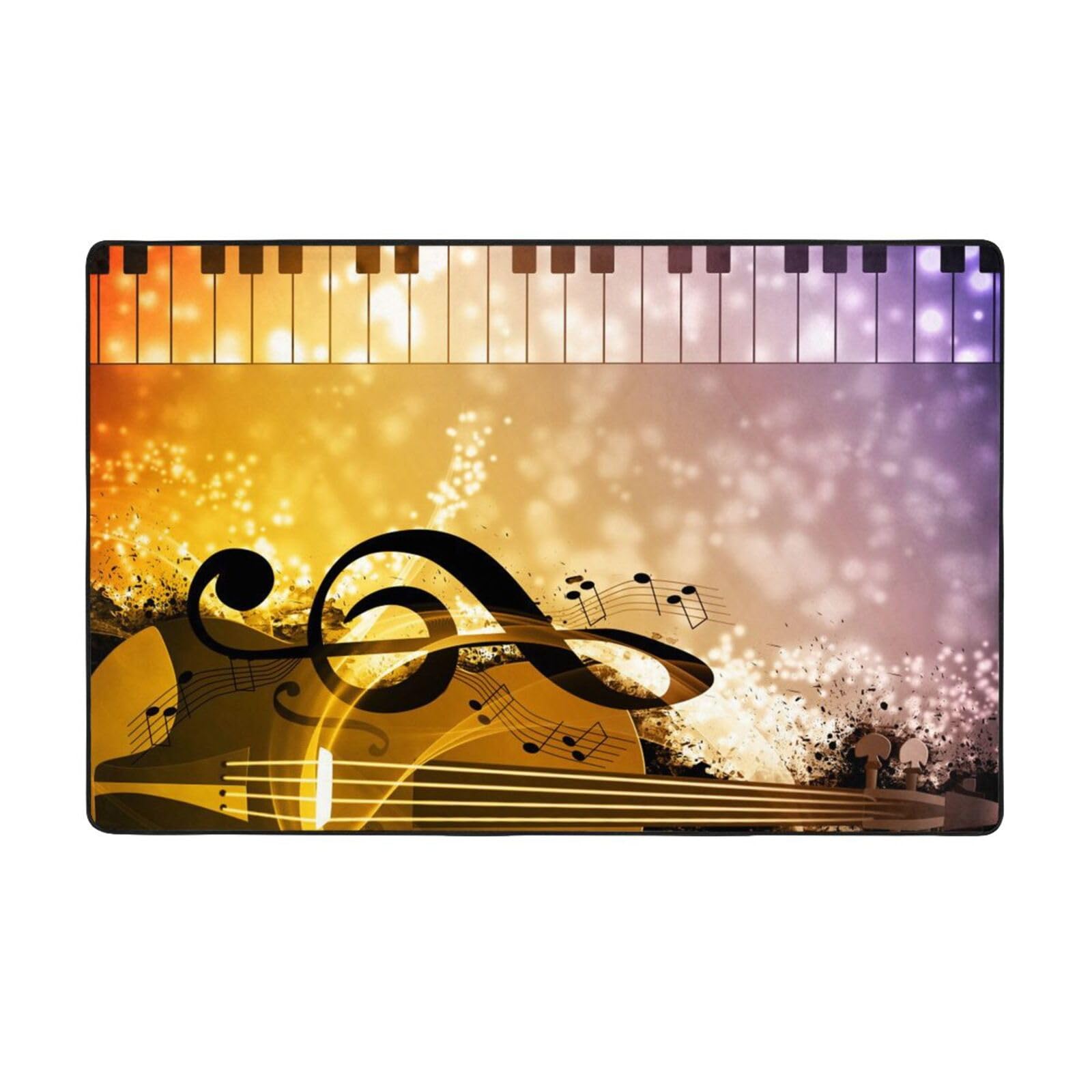Tapis antidérapant lavable motif piano violon pour sécuriser votre salon