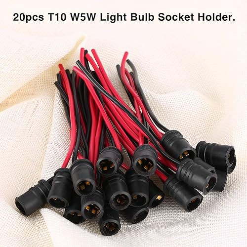 Miniatura 2 de Terisass Enchufe de bombilla 194, soporte de bombilla 501 – 20 piezas T10 W5W de goma para lámpara de enchufe de lámpara de enchufe de extensión