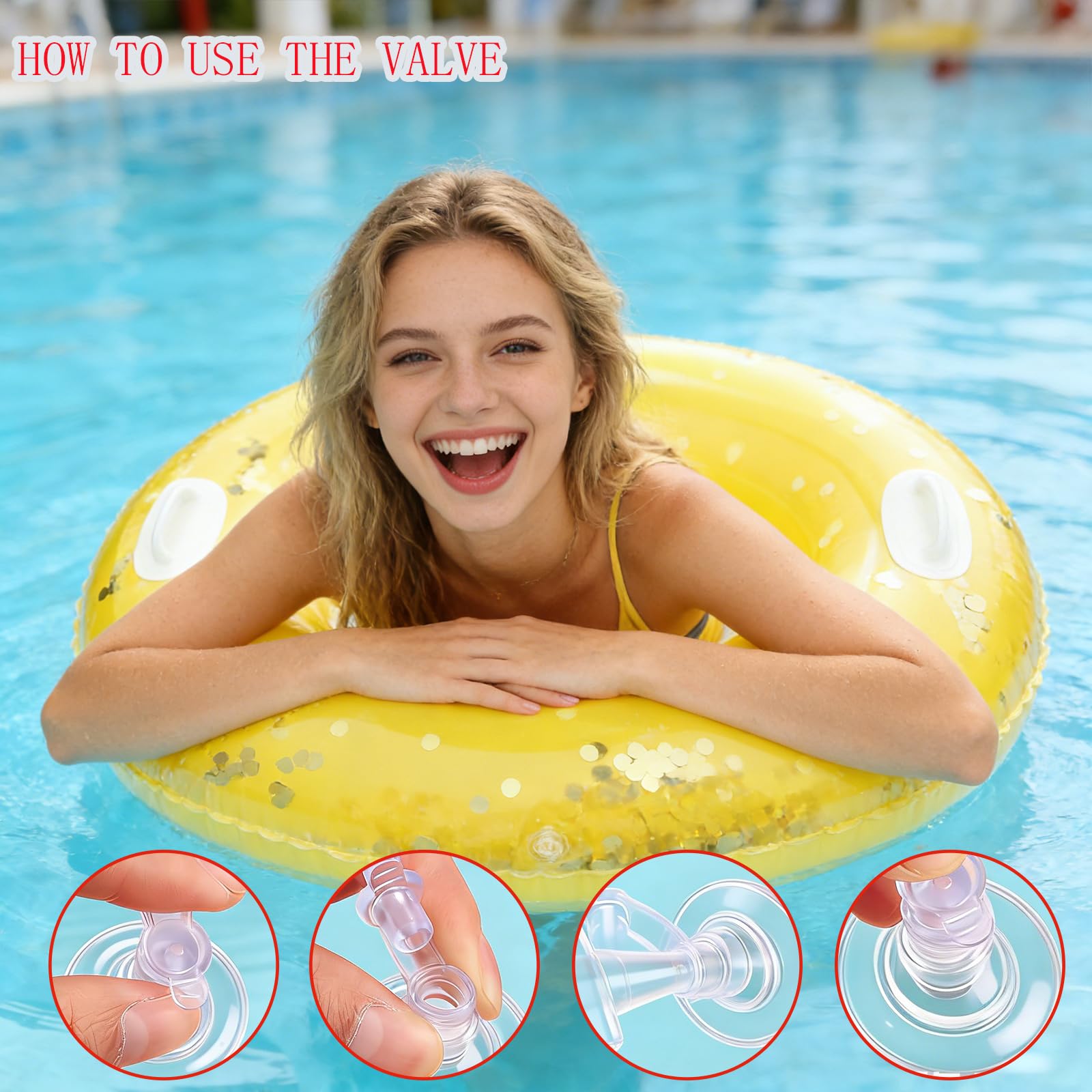 Grande bouée de natation avec poignées pour adultes, bouée de piscine classique de 119,4 cm, chambre à air de piscine, flotteurs gonflables, taille adulte pour l'été, la piscine, les fêtes, la plage