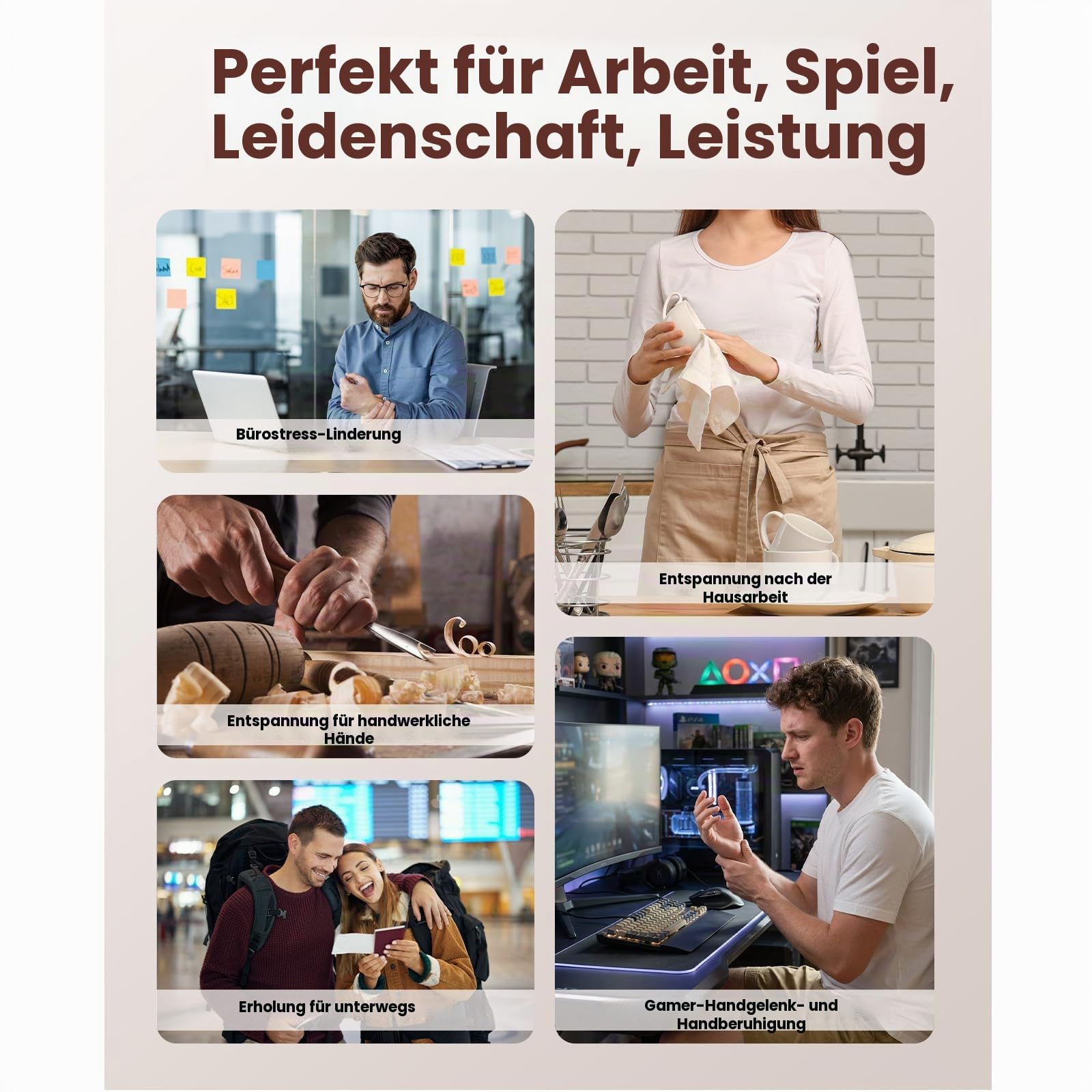 BOB AND BRAD H60 Handmassagegerät mit Wärme und Kompression, Elektrische Handmassage bei Arthritis & Karpaltunnelsyndrom, Massager Schmerzlinderung für Handgelenk & Finger, Geschenke für Damen Herren