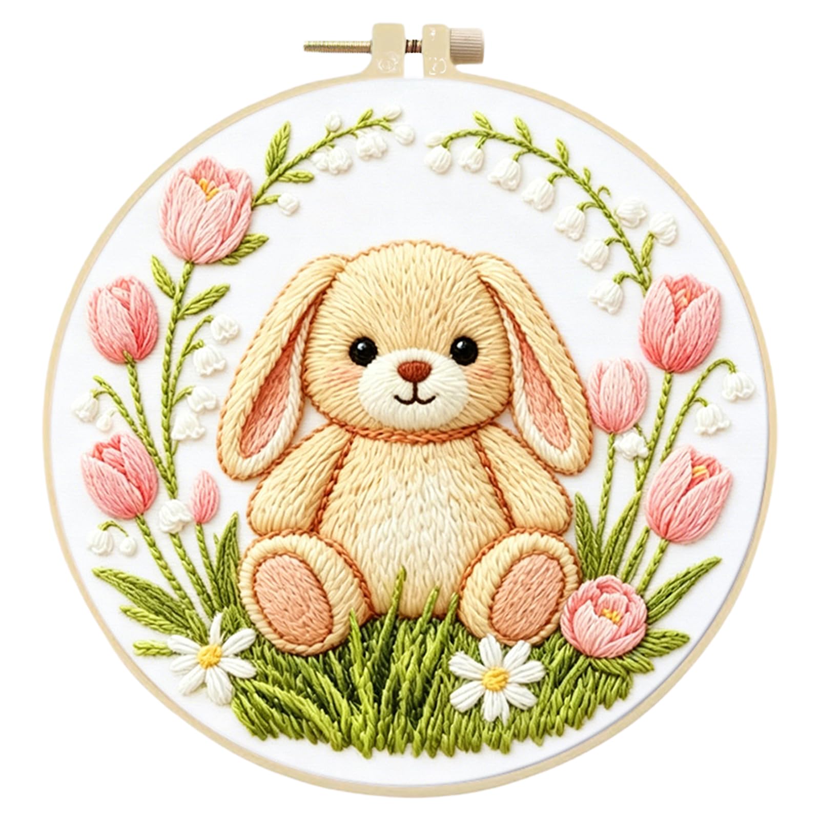 Animal DIY Embroidery Kit for Beginners Adults Craft Lovers Gift with 29x29cm Embroidery Hoop and Complete Tools