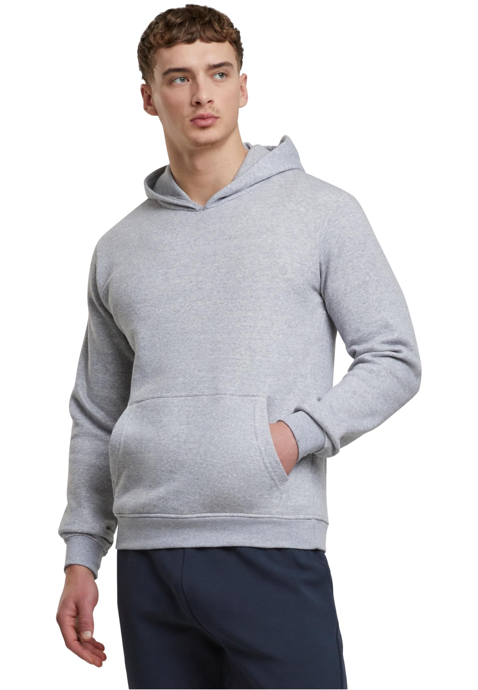 Urban Classics Men's Basic Essential Hoodie, Classic Men's Hoodie, Sizes S - 5XL, Heathergrey, XXL