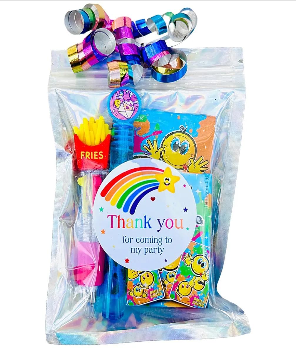 Unisex Pre-Filled Party Bag-Rainbow Thank You Gift-Kids Birthday Favor Goodie Bag-Gender Neutral Party Bag.