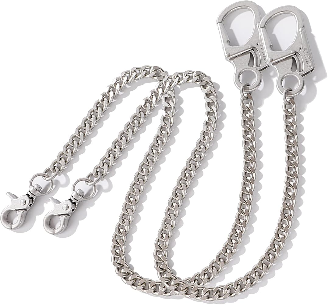 Amazon.co.jp: Ahillerバイカーウォレットチェーン、ラウンドクラスプ