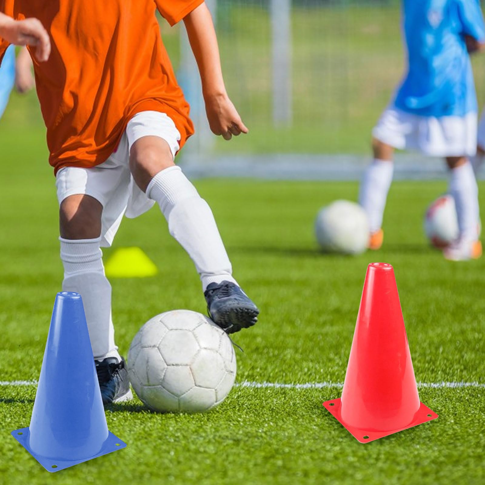 12 Pcs Cônes de Signalisation, 17,5cm Cônes d'Entraînement | 6 Couleurs | Plot Sport, Plot Football Entrainement pour Sport, Jeux, Barrières de Football, Parcours Obstacles à Vélo, Enfants, Chiens