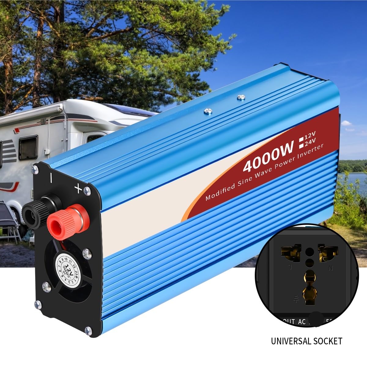 Inwertery, 2000W 3000W 4000W Modyfikowany falownik sinusoidalny 12V/24V DC do AC 50HZ Konwerter samochodowy do domu(3000W,12V)