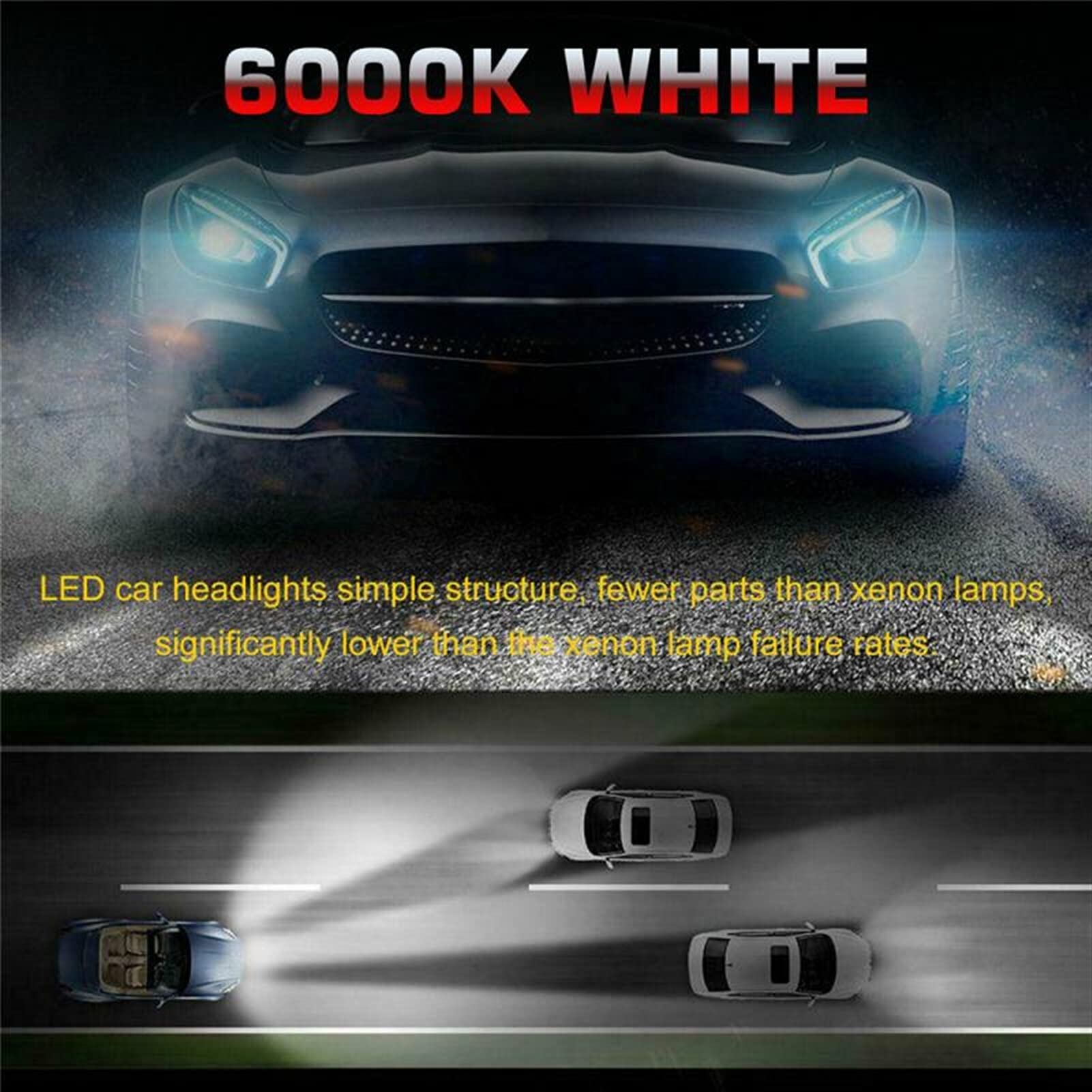 Faros de xenón H7 H4 Combo LED Kit Kit Kit Bulbos H4 H7 LED Bombillas de Niebla Coche High High High 60W 52000LM 6000K Kit Coche Bombilla Bombilla TxTB1 Coche y Moto