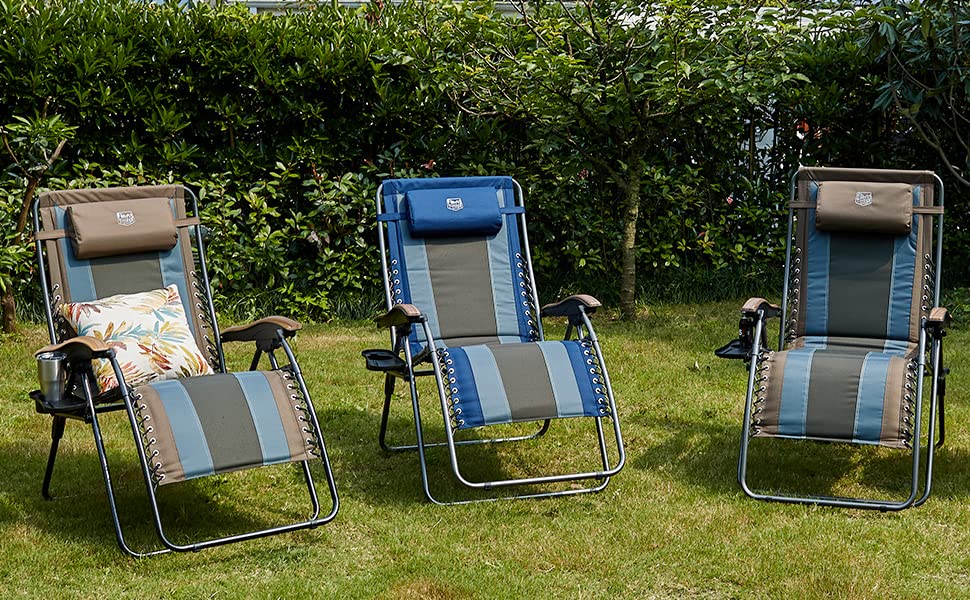 TIMBER RIDGE Outdoor Reclining Padded with Adjustable Headrest and Cup