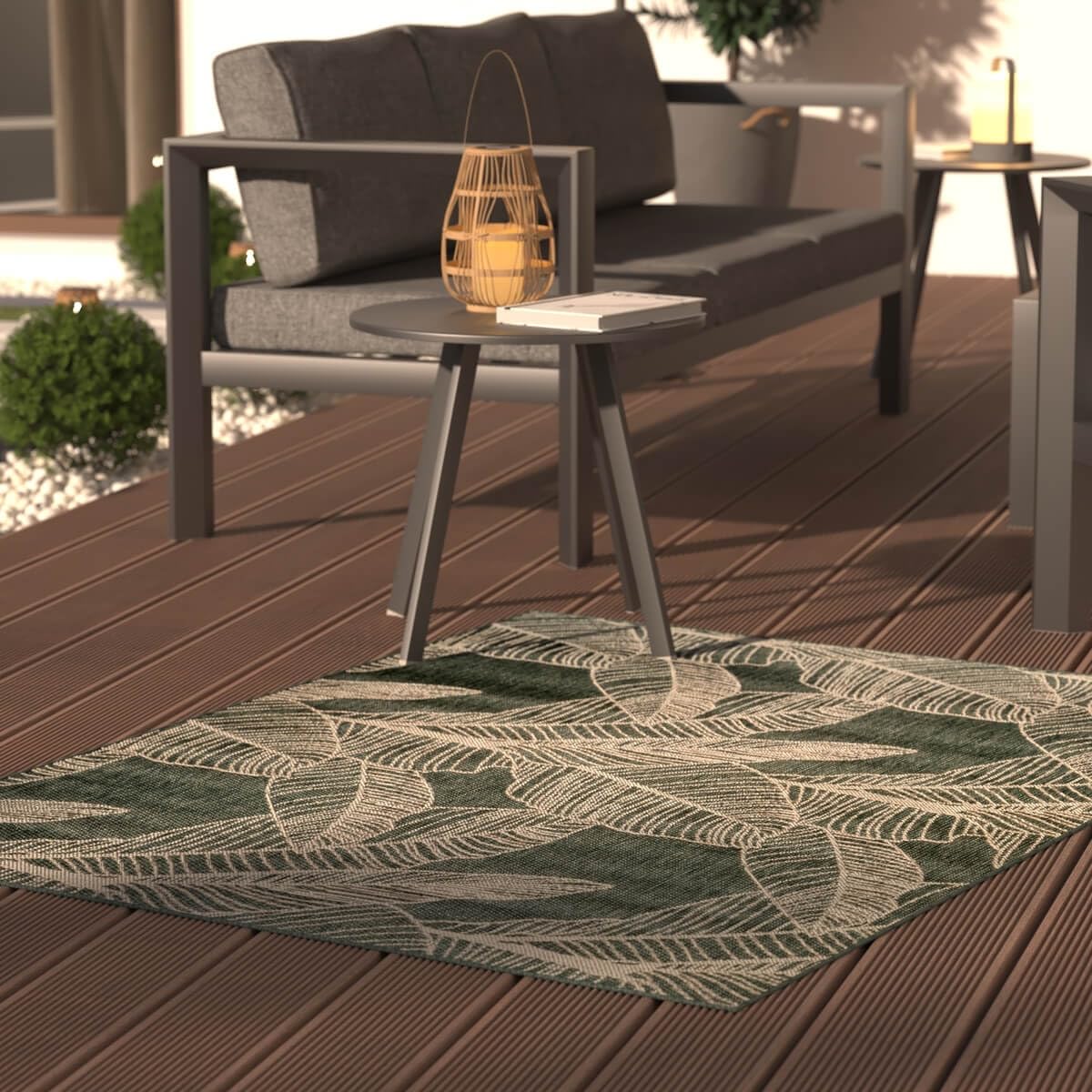 Tapis décoratif Vert pour extérieur ou intérieur en polypropylène 120 x 160 cm - Atmosphera