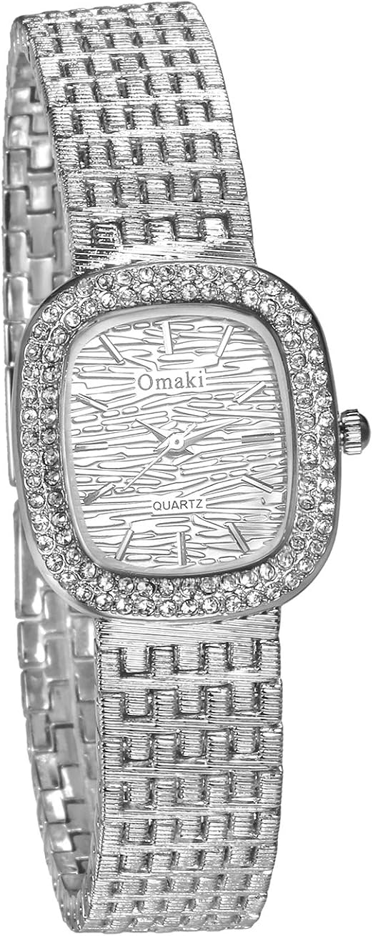 JewelryWe Montre pour femme avec strass, bracelet en acier inoxydable,  couleur or et argent, à la mode, cadeau carré. Bracelet argent : Amazon.fr:  Montres