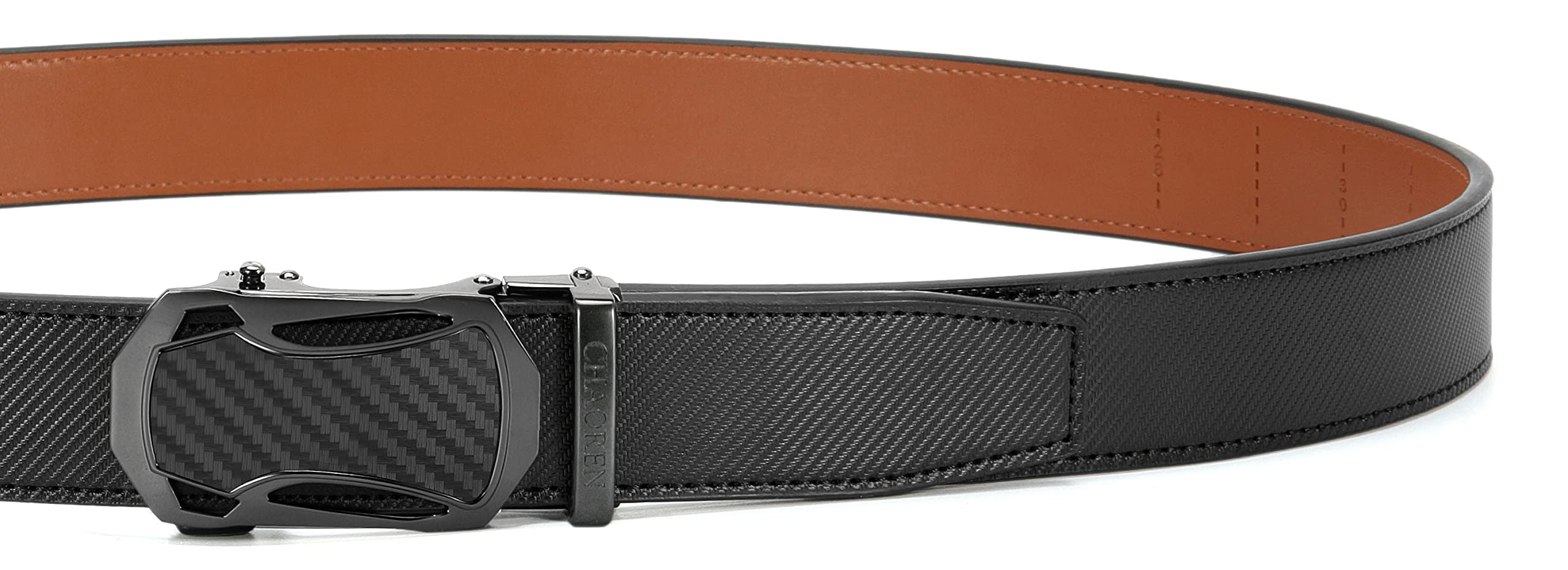 CHAOREN Cintura Uomo Pelle - Cinta Uomo senza Buchi Fibbia 35mm