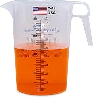 Turnah 128oz One Gallon Measuring Pitcher - Food Grade Polypropylene, Fade-Resistant Markings, Conversion Chart, Made in USA