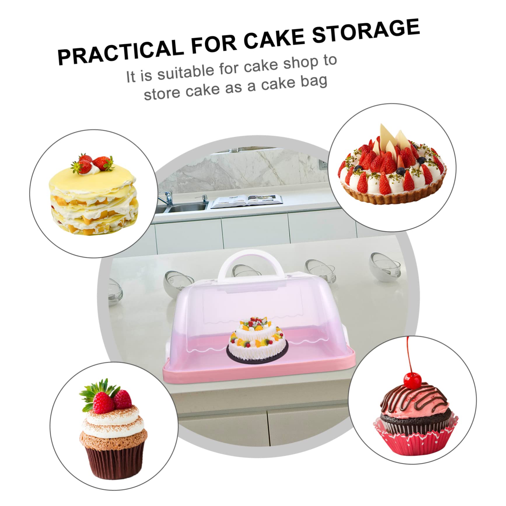 MOLUCKFU 1pc Portable Cake Storage Box Transparent Cake Carrier Food Preservation Container for Birthday Parties and Desserts