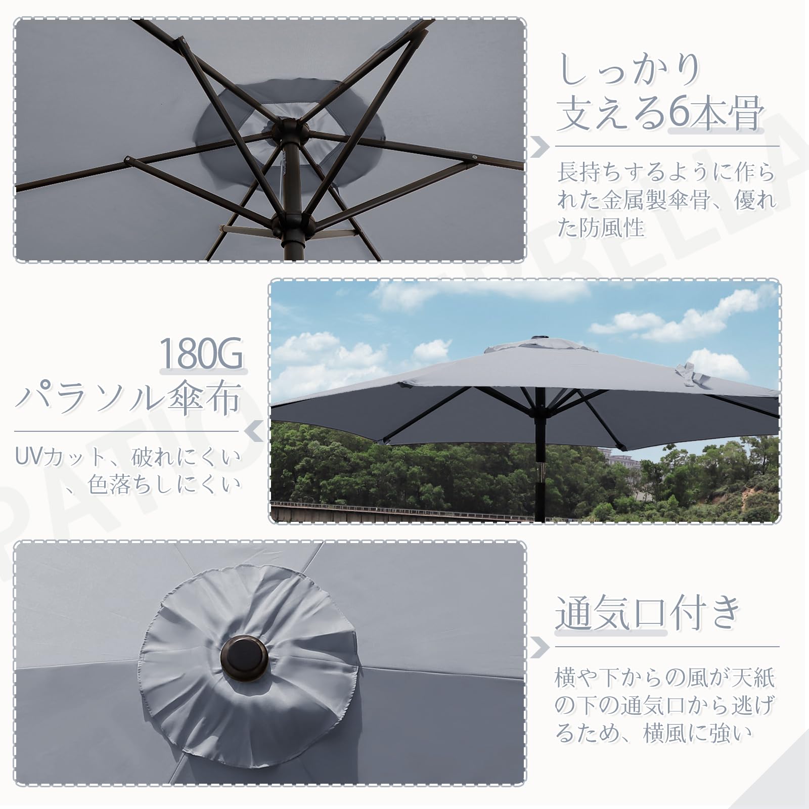 Amazon.co.jp: DEWEL パラソル ガーデンパラソル 風に強い UVカット