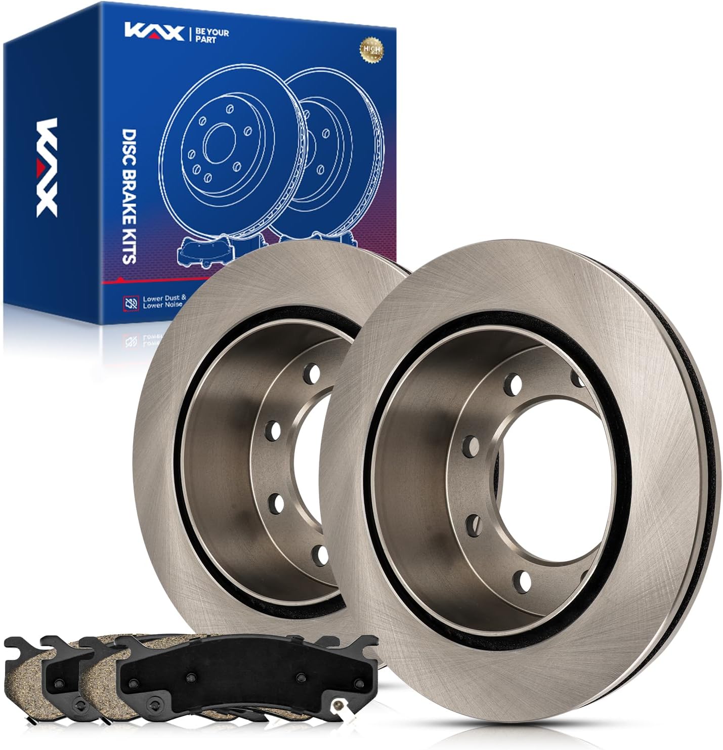 KAX Rear Brake Kit/OE Brake Rotors and Ceramic Brake Pads | Fits Chevrolet/GMC- Silverado 2500 HD/Sierra 2500 HD/Silverado 2500/Silverado 3500/Silverado 3500 HD/Sierra 2500/Sierra 3500/Sierra 3500 HD Ventilation Disc Rear-55055+D785