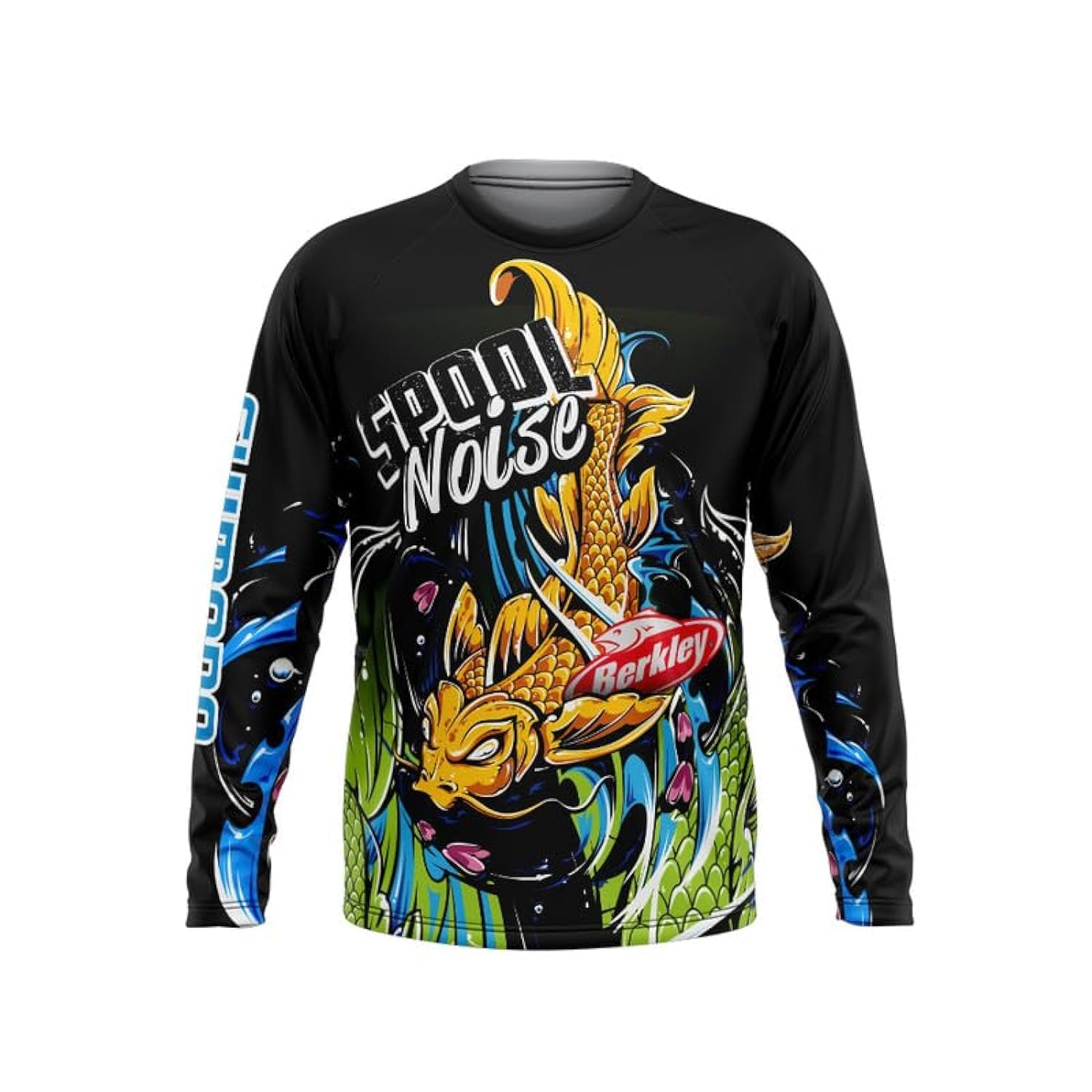 Spool NoiseFishing T-shirt, Sports Long Sleeve T-shirt Dryfit UV UPF 50,t-shirts for men, Kayaking T-shirt,summer shirts for men, Japanese Fish, Multi Color, Yellow - Green -Blue Black