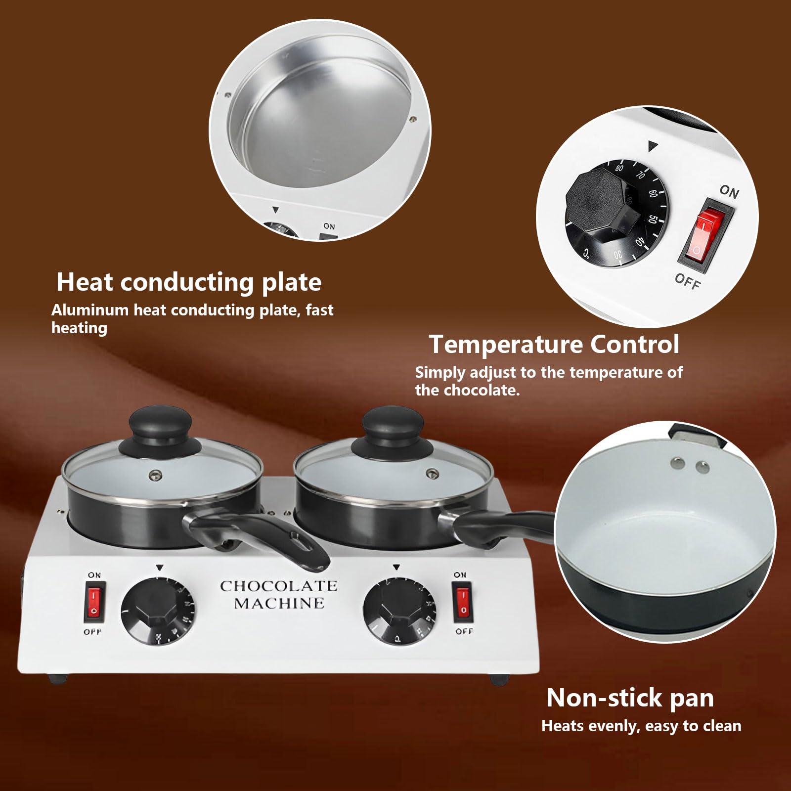 AIZYR Fondoir À Chocolat Électrique Fût À Chocolat Chaud, Machine À Tempérer Le Chocolat Chauffage du Chocolat, des Bonbons, du Beurre Et du Fromage