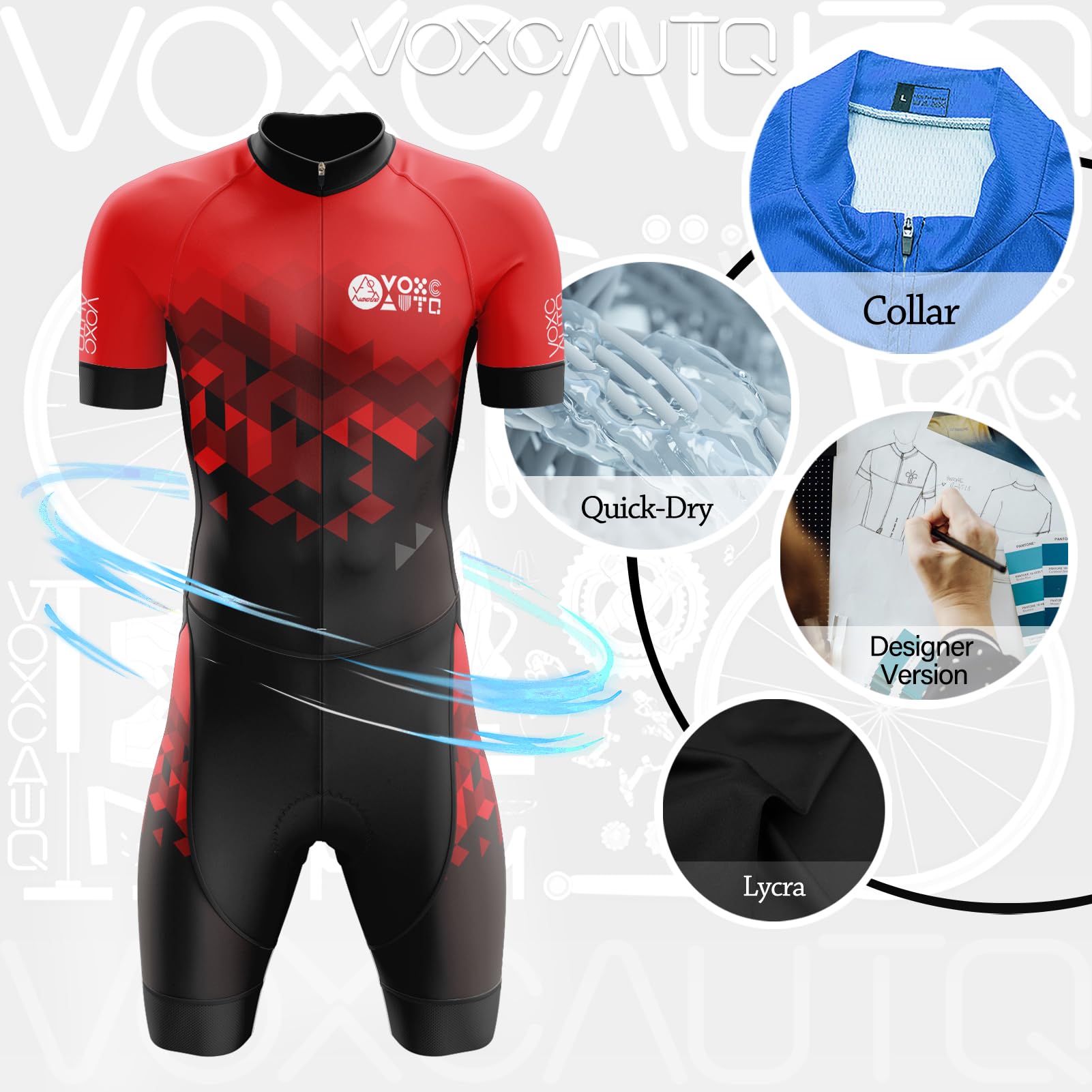 2025 Homme Pro Trifonction Manches Courtes Sports de Plein Air Vêtements de Triathlon,Combinaison de Triathlon à Manches Courtes pour entraînement à vélo