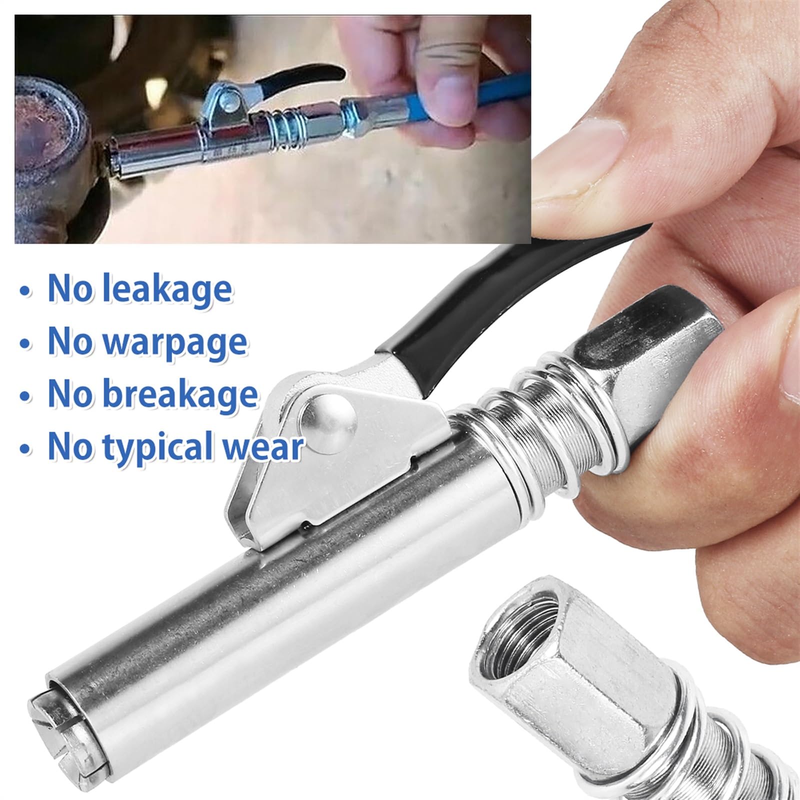 Łącznik do smarownicy Złącze pistoletu smarowego Smarownica łącznik Mini ręczna głowica pompy smaru 10000PSI Dysza smarująca strzykawki(Grease nozzle)