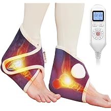 CAMECO 2 Pack Ankle Heating Pads for Achilles Tendinitis Pain Relief, 86F-158F Electric Ankle Heat Wrap Pads for Women Men, Home Office Heated Ankle Braces for Arthritis, Auto Shut Off