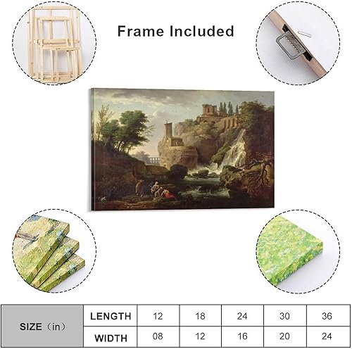 Miniatura 2 de The Falls of Tivoli by Claude Joseph Vernet Canvas Art Poster And Wall Art Picture Print Modern Family Bedroom Decor Posters 24x36inch(60x90cm)99.0