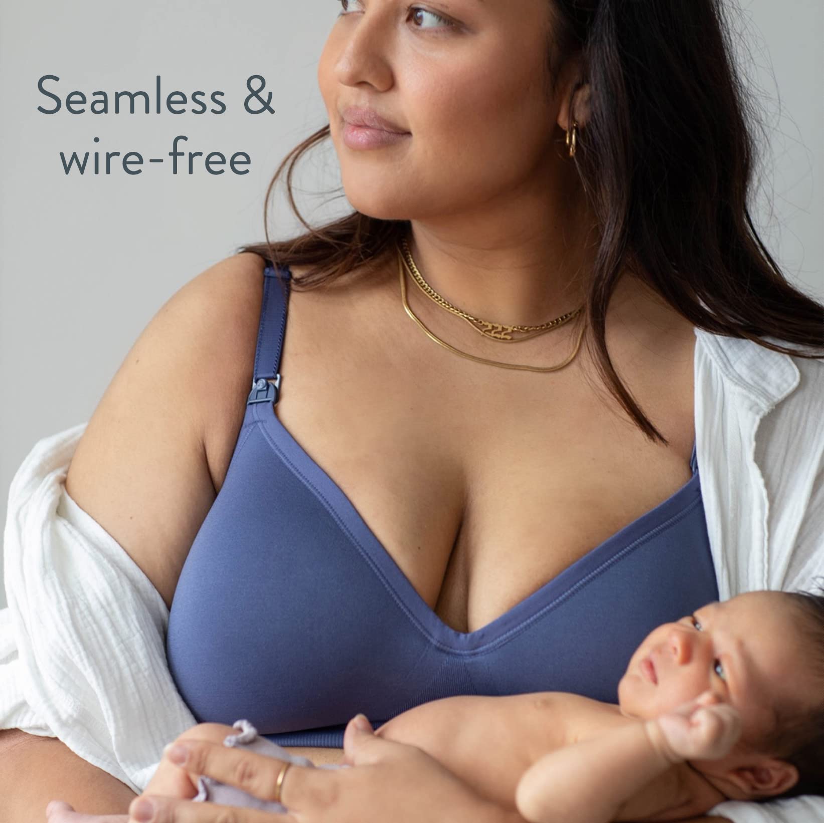 BRAVADO! DESIGNS Reggiseno premaman e allattamento senza fili con scollo a V basso taglio | B, C, D, DD/E, DDD/F Cup