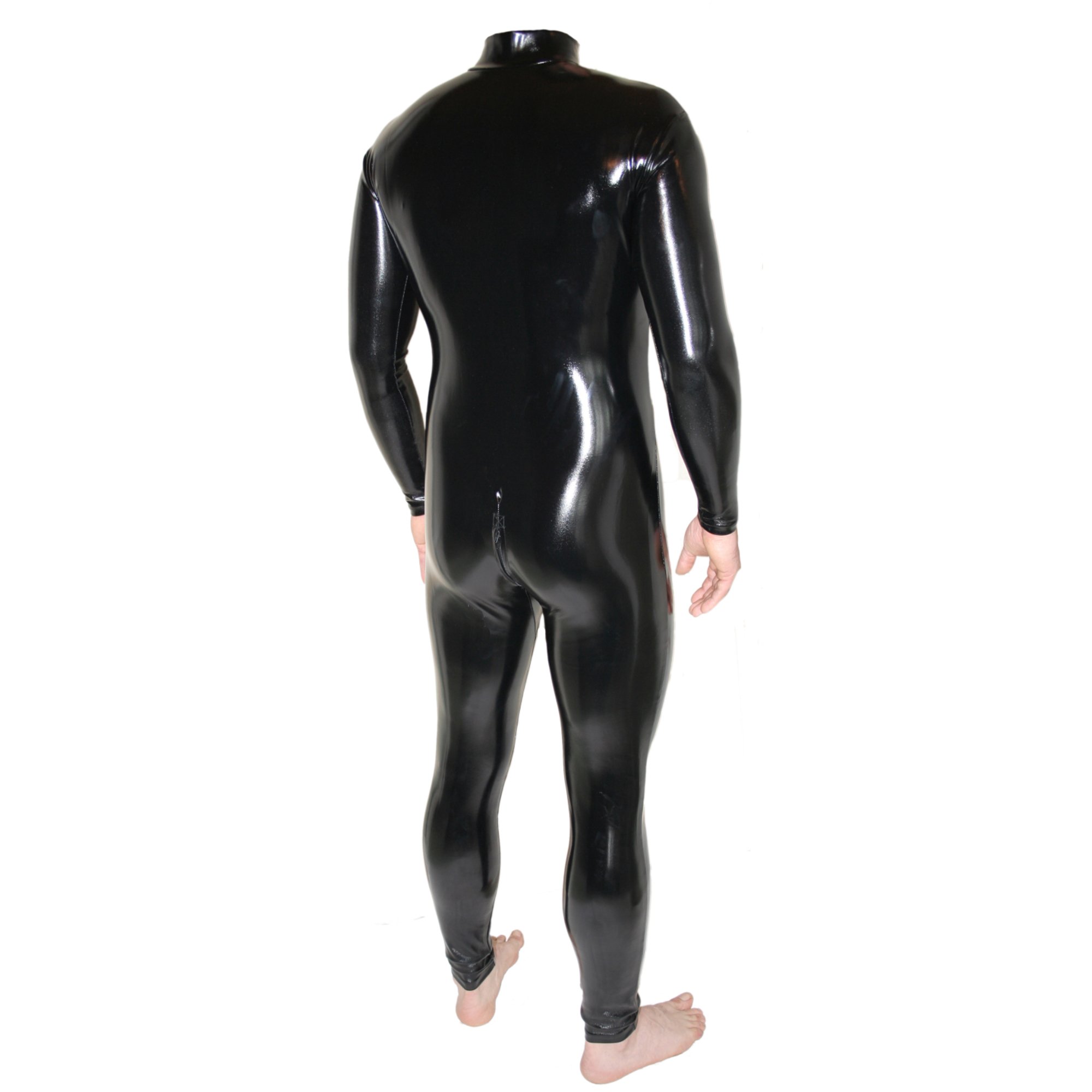 Rubberfashion Catsuit Combinaison Vernie - Unisexe - PVC Ouvert Manches Longues Fermeture Éclair à 3 curseurs