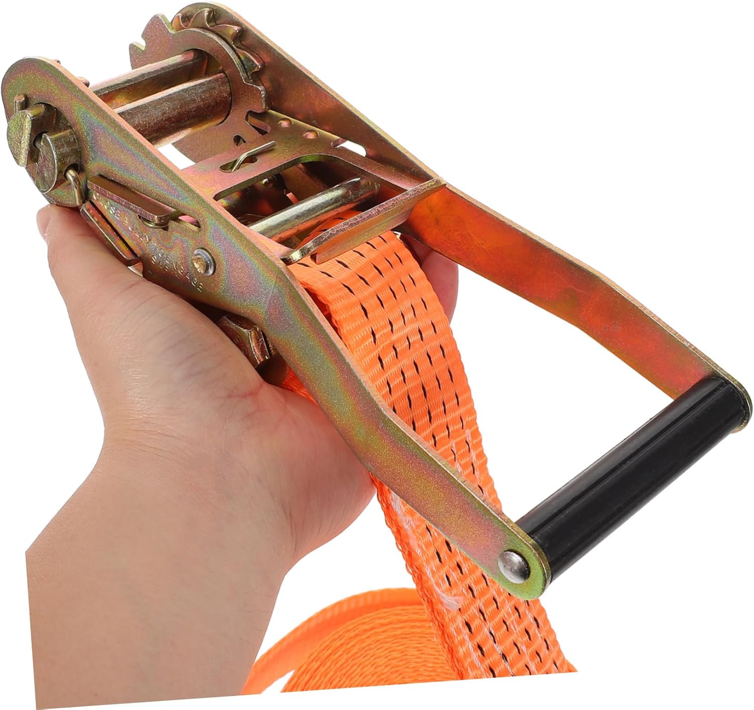 Ratchet Tie Down Straps Multi-Functional Polyester Cargo Securing System for Trucks and Cars Load Capacity Bright Orange for High Visibility