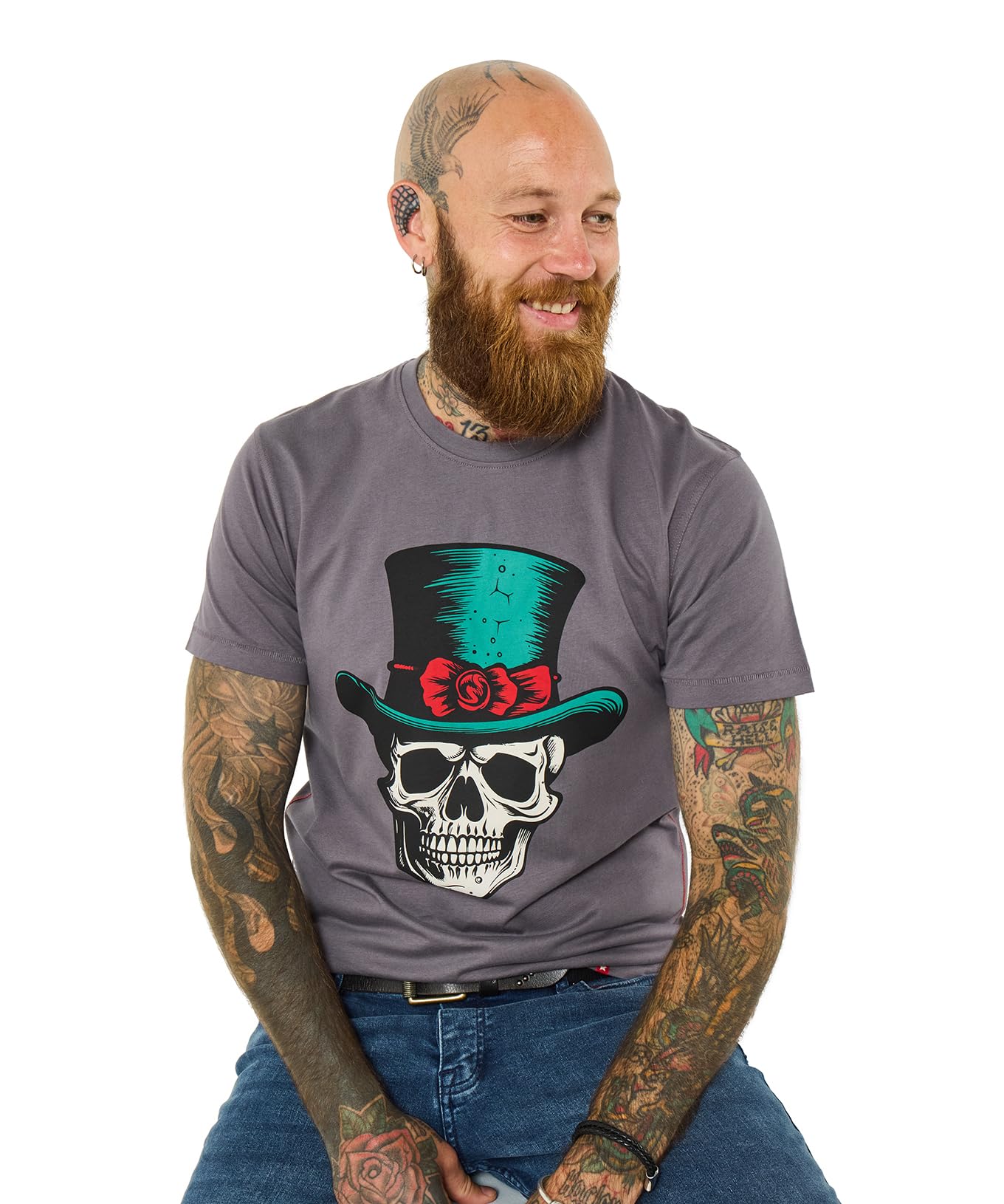 Men's Top Hat Tee - Size XL - Grey - by Joe Browns