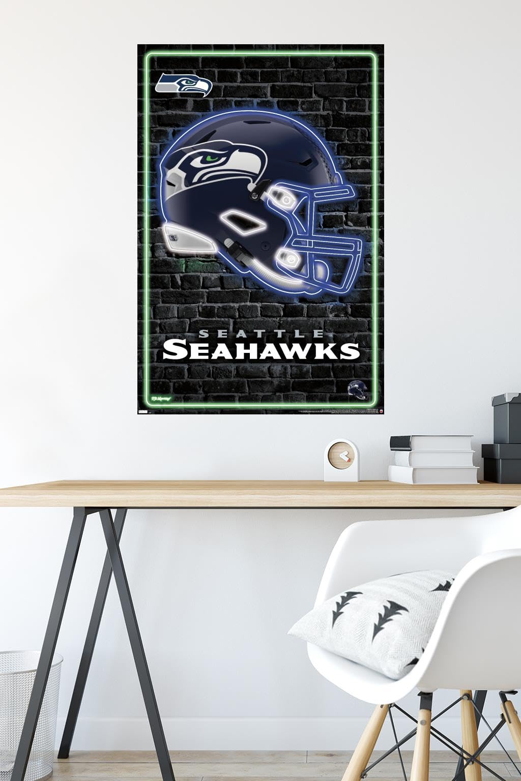 Amazon.com: NFL Seattle Seahawks - Neon Helmet 23 Wall Poster, 34L