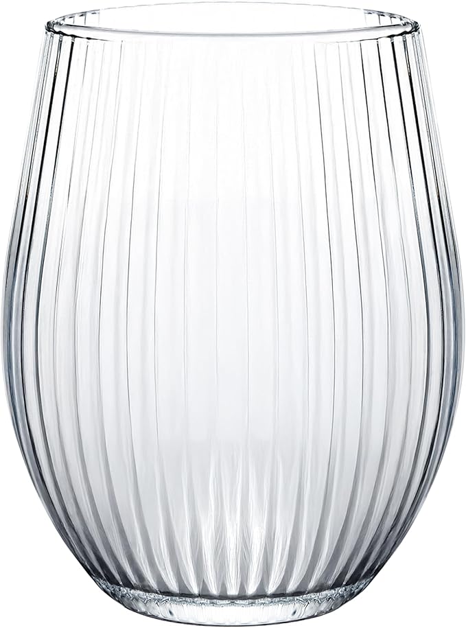 KONZEPT Geriffelte Gläser Set 8 teilig, 500 ml, Trinkgläser, Wassergläser spülmaschinenfest