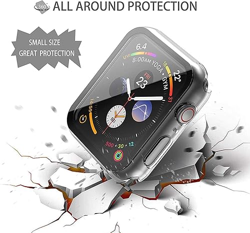 Miniatura 4 de Mizi Paquete de 3 Funda delgada con vidrio templado integrado para Apple Watch Series 6  SE  54 de 1.732 pulgadas (1.732 in), transparente