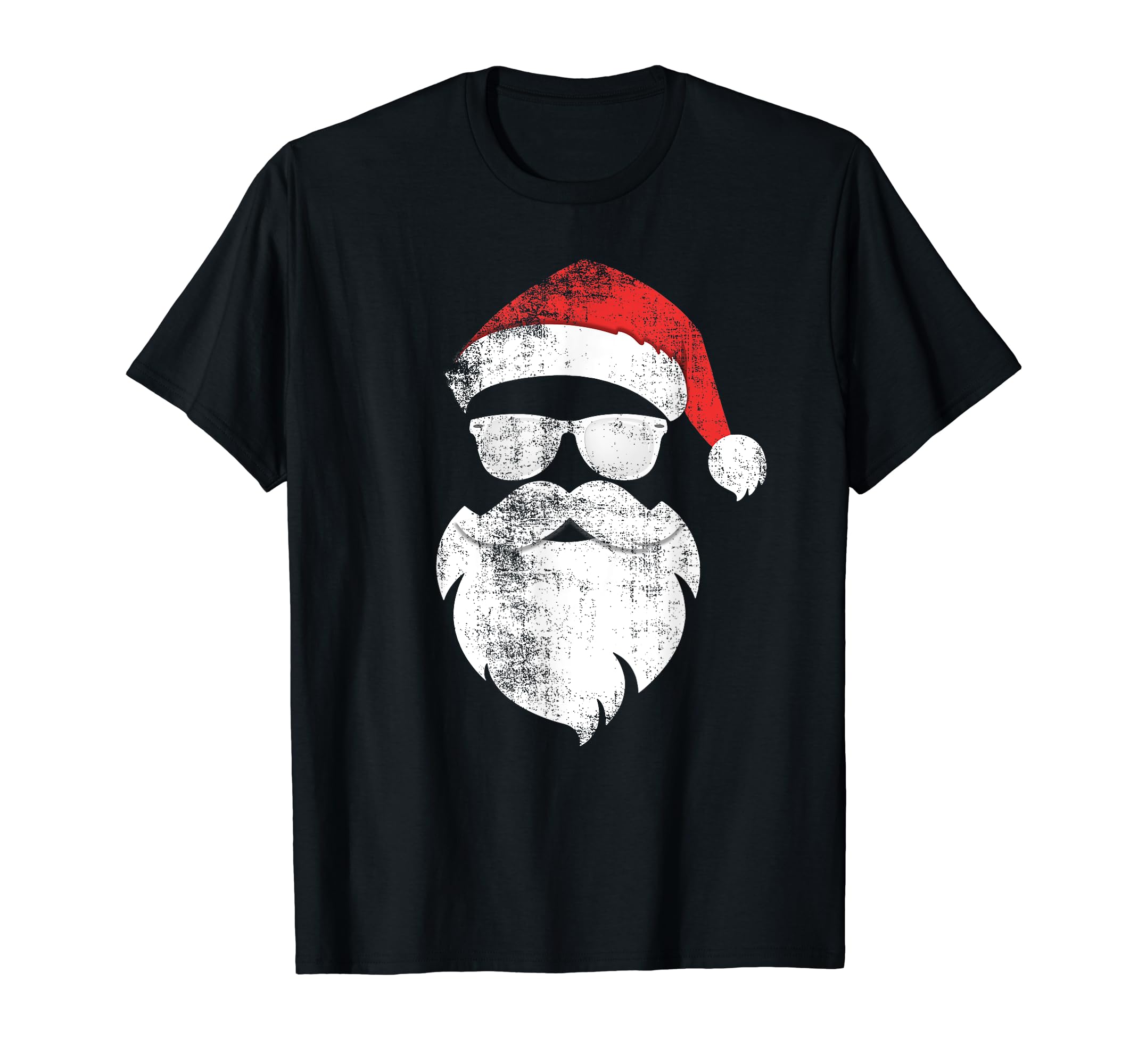 Hipster Santa Xmas Holiday Family Matching PajamaFunny Hipster Santa Face With Hat Beard & Glasses Christmas T-ShirtOEKO-TEX STANDARD 100