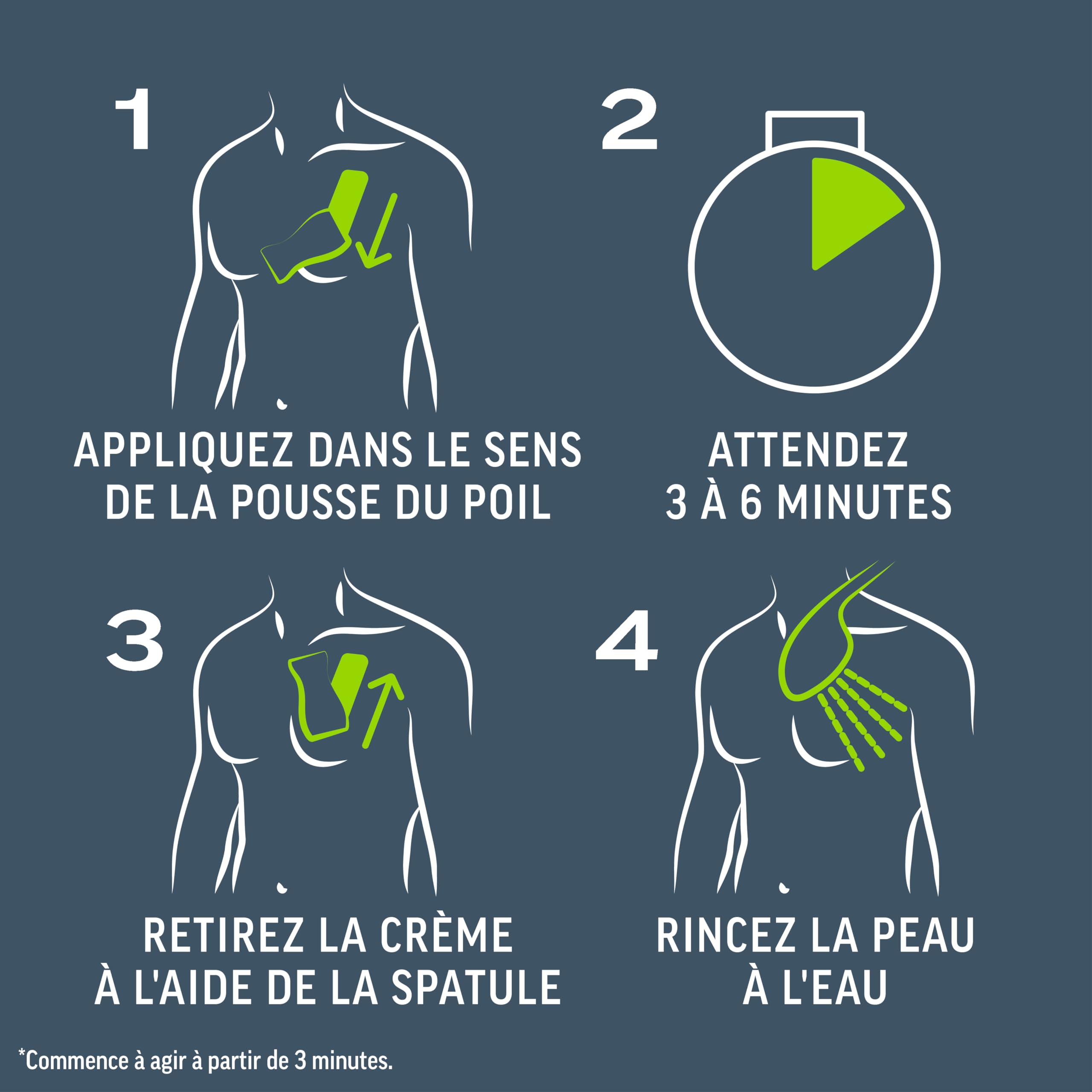 Veet Crème Dépilatoire Homme Peaux Normales - Lot de 3
