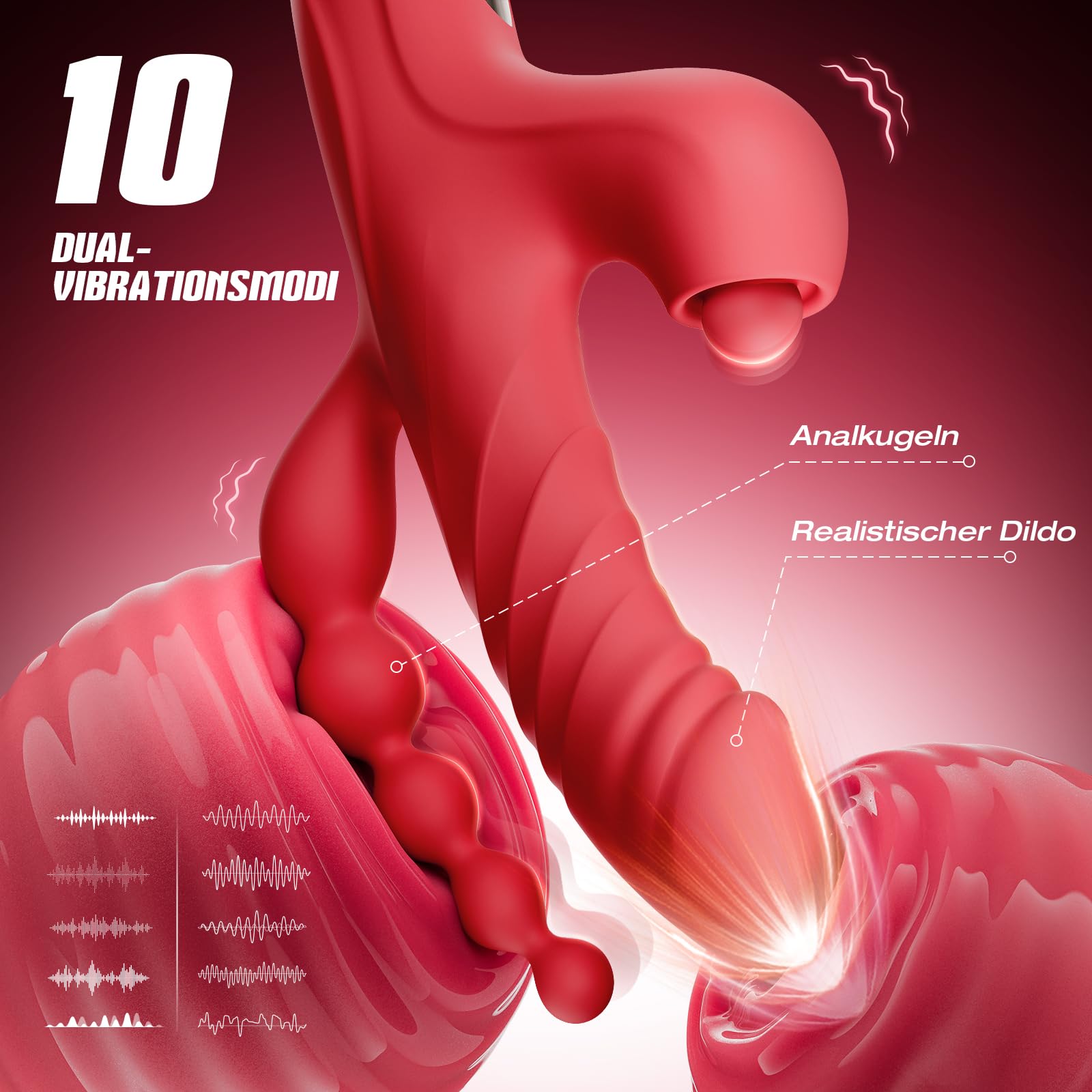 Dildo Vibratorensets für Frauen, 7 Stoß-, 5Klopf- & 10 Vibrations Vibrator