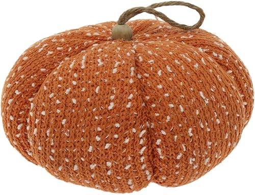 Boston International Decoración de mesa de Acción de Gracias, calabaza, otoño, cosecha, de tela, tamaño mediano, moteado naranja