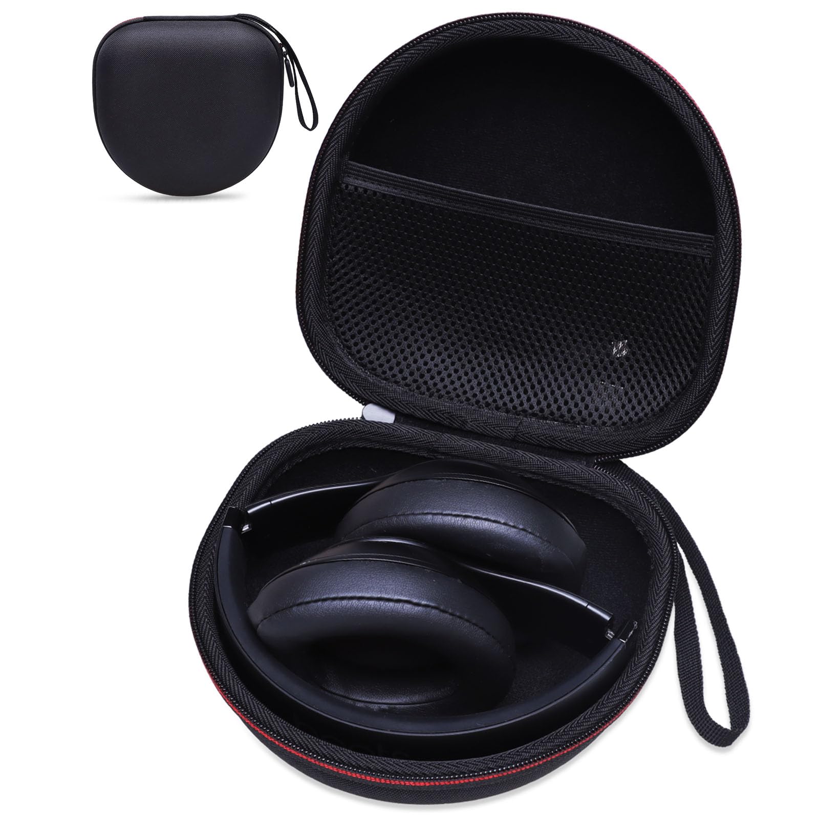 – Hard Headphone Case for Anker Soundcore Q20i Beats KVIDIO JLab TOZO Foldable Headphones Black