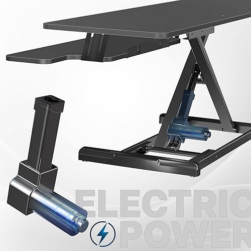 Miniatura 4 de VIVO DESK-VE42B - Convertidor de escritorio con motor eléctrico de 42 pulgadas, elevador de altura ajustable, monitor dual y estación de trabajo
