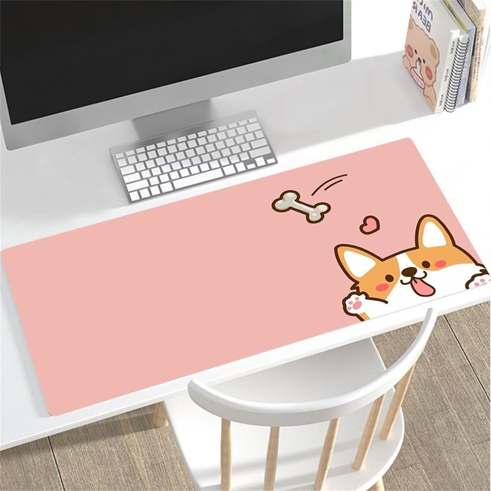 Alfombrilla ratón Gaming Animal Rosa Alfombrilla Ratón XXL 900x400x3mm Grande Mouse Pad,Alfombrilla de ratón de Sobremesa,con Base de Goma Antideslizante,Mejora la precisión y la Velocidad