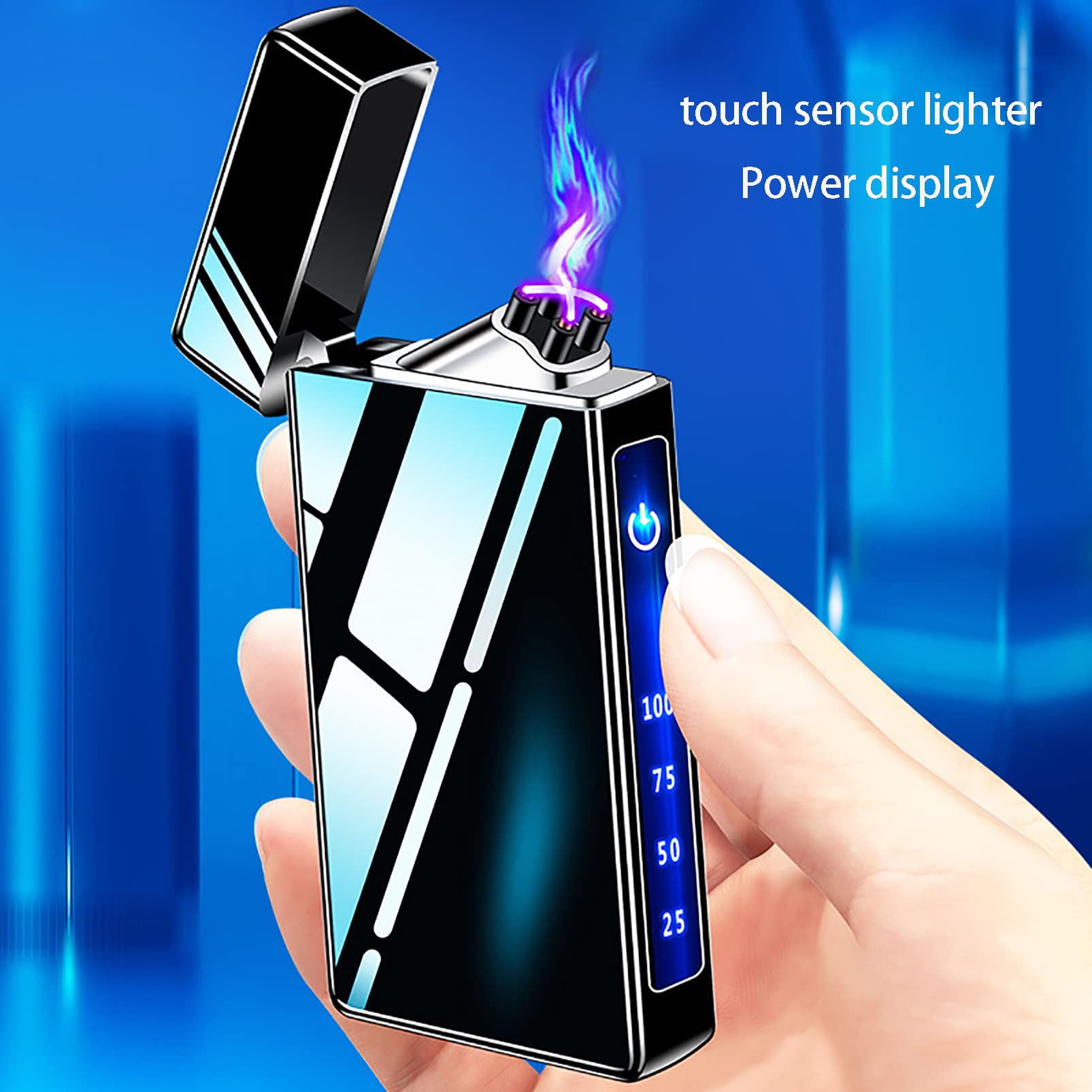 CUTTE Type-C Briquet Rechargeable USB Rechargeable Double Arc Plasma Briquet Écran Tactile Puissance Affichage Numérique Impulsion Allume-Cigare