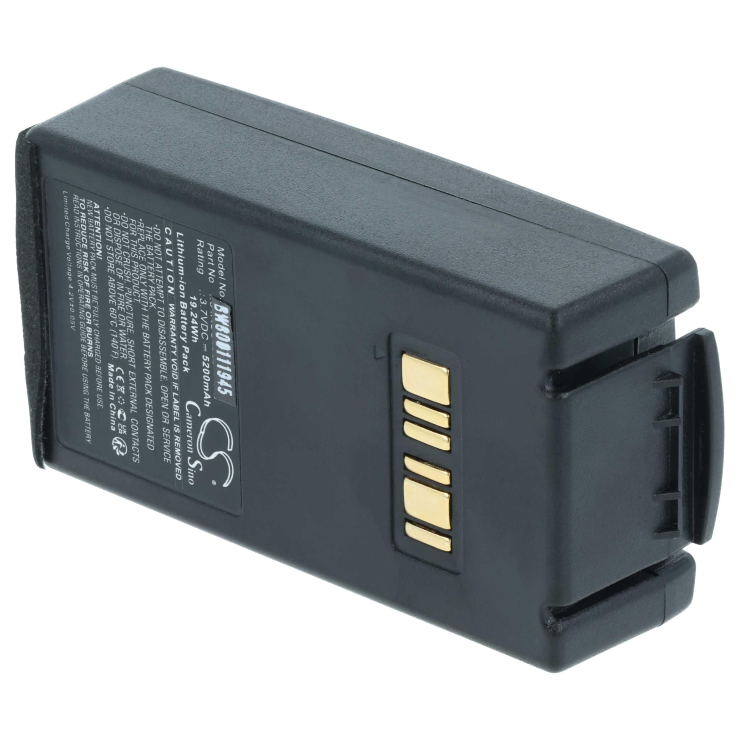 Bateria vhbw compatibile Datalogic Falcon X3 Plus X4, 5200mAh 3,7V Li-Ion per lettore codici a barre POS