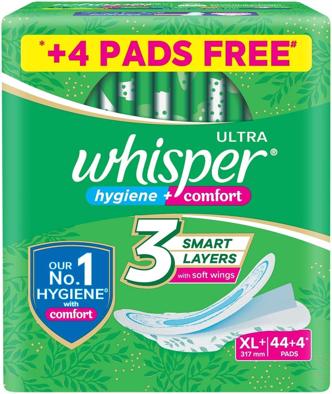 Whisper Ultra Sanitary Pads - 44 Count (Extra Large)
