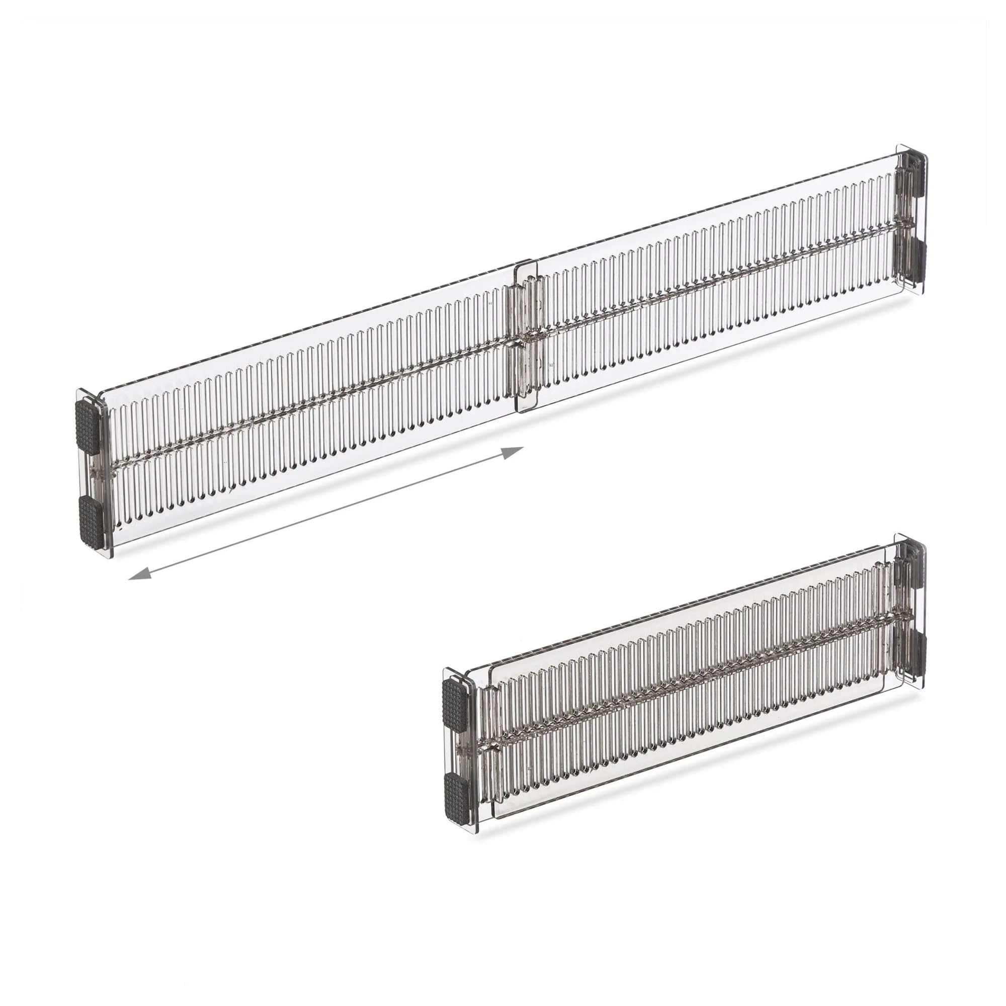 Schubladenteiler, verstellbare Länge von 28 bis 53,5 cm, Küchenaufbewahrung, Organizer, Kunststoff, transparent,(8 Set)