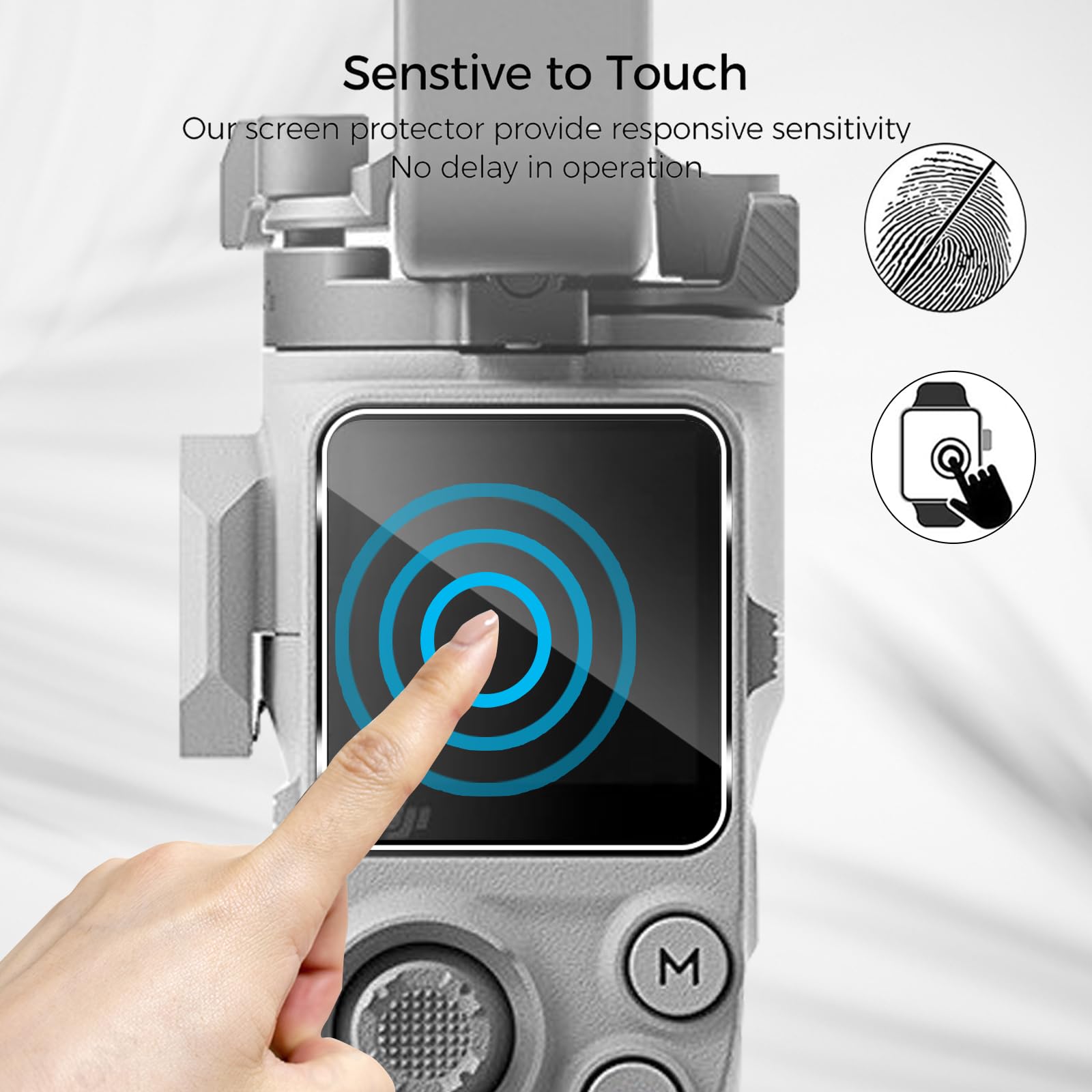 Holilo Para DJI RS 4 Mini Accesorios【3 Piezas】 Protector de Pantalla Cristal Templado, 9H Dureza HD Vidrio Templado Anti-Arañazos Sin Burbujas Glass Screen Protector