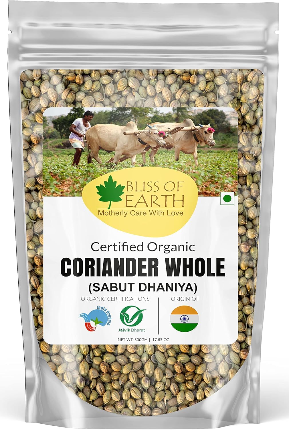 500gm Organic Whole Coriander Seeds | Sabut Dhaniya | Supports Immunity | Fresh Without Preservative Good for Health & Cooking