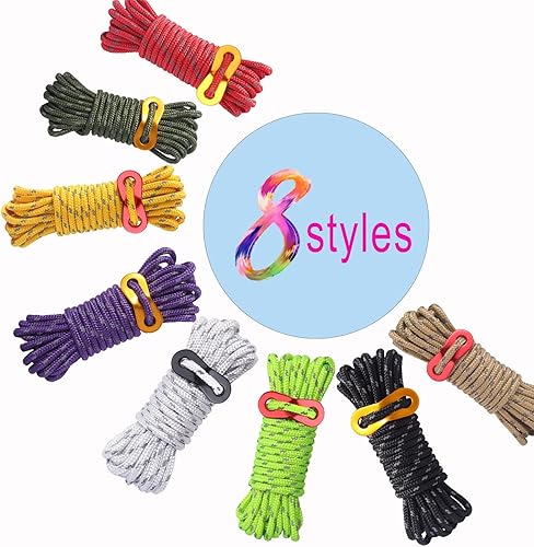 Miniatura 4 de Cuerda negra para exteriores, con hebilla de aleación de aluminio para campamento, adecuado para campamento, deportes al aire libre (0.157 in, 13