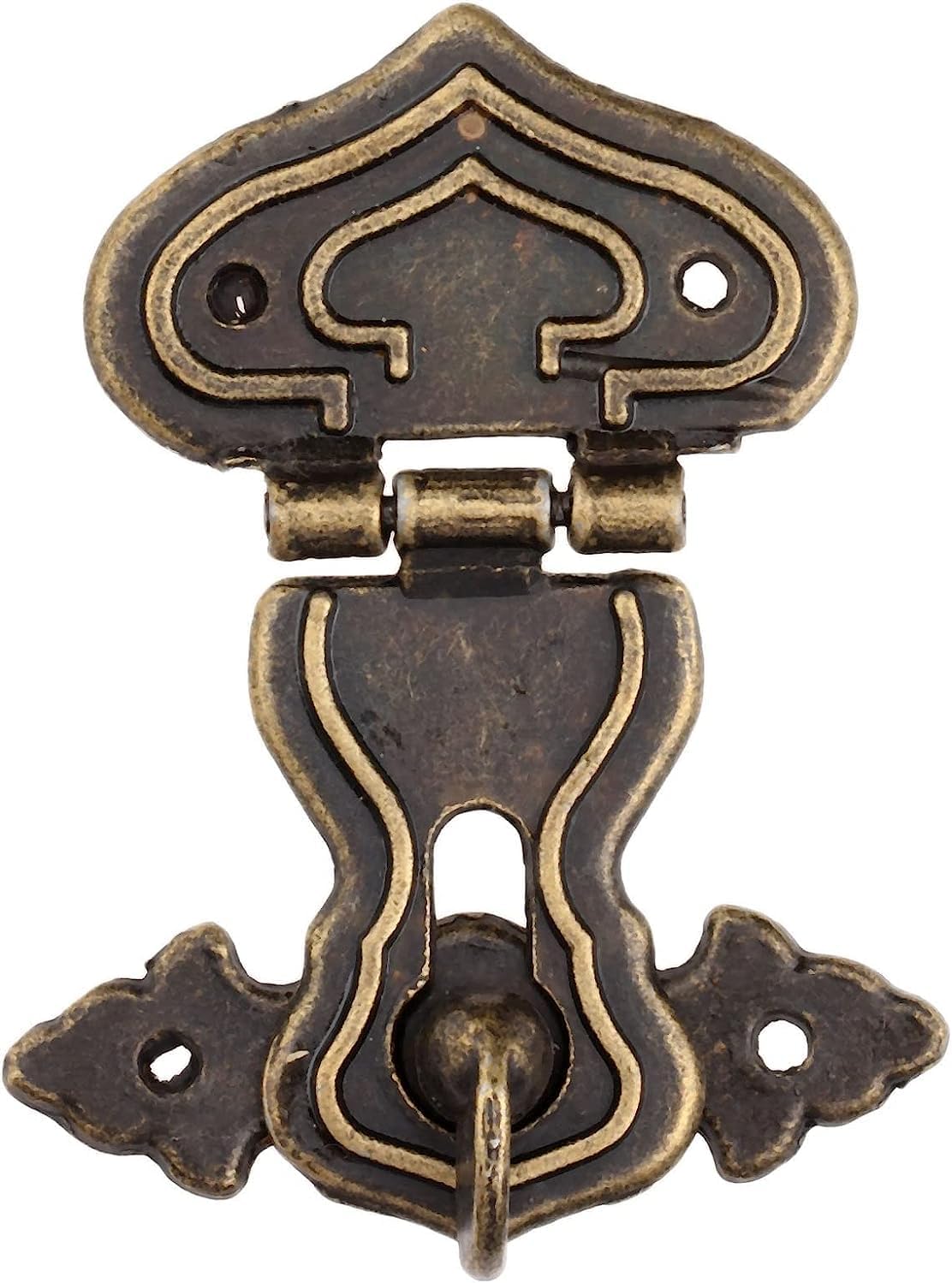 HEAGER Hasp Clasp Lock,Hardware Antique Brass Hasps Decorative Jewelry Gift Wooden Box Hasp Retro Suitcase Latch Hook with Screws 2pc
