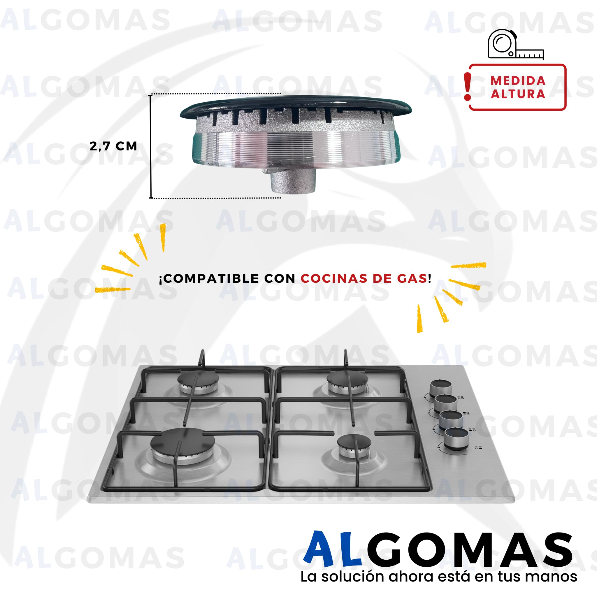 ALGOMAS Universal Gas Cooktop Burners | Heavy Duty Alloy and Stable Flame | Improved Performance | Replacement for Daily Use | Compatible with Bosch Balay Teka Siemens — view 4