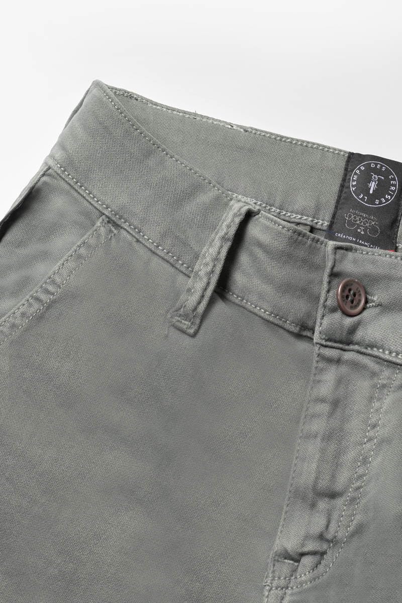 El Tiempo de Cerezas Pantalones Kalvin Tapered arqueado Verde-Gris